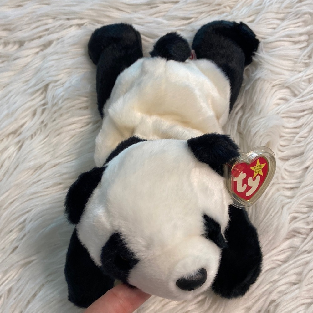 PEKING TY baby panda brand new with tag color white and black length 10/11” - Picture 1 of 8